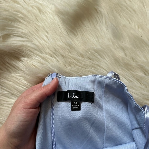 LULU’S Emalee Light Blue Satin Bodycon Mini Dress - Picture 3 of 4